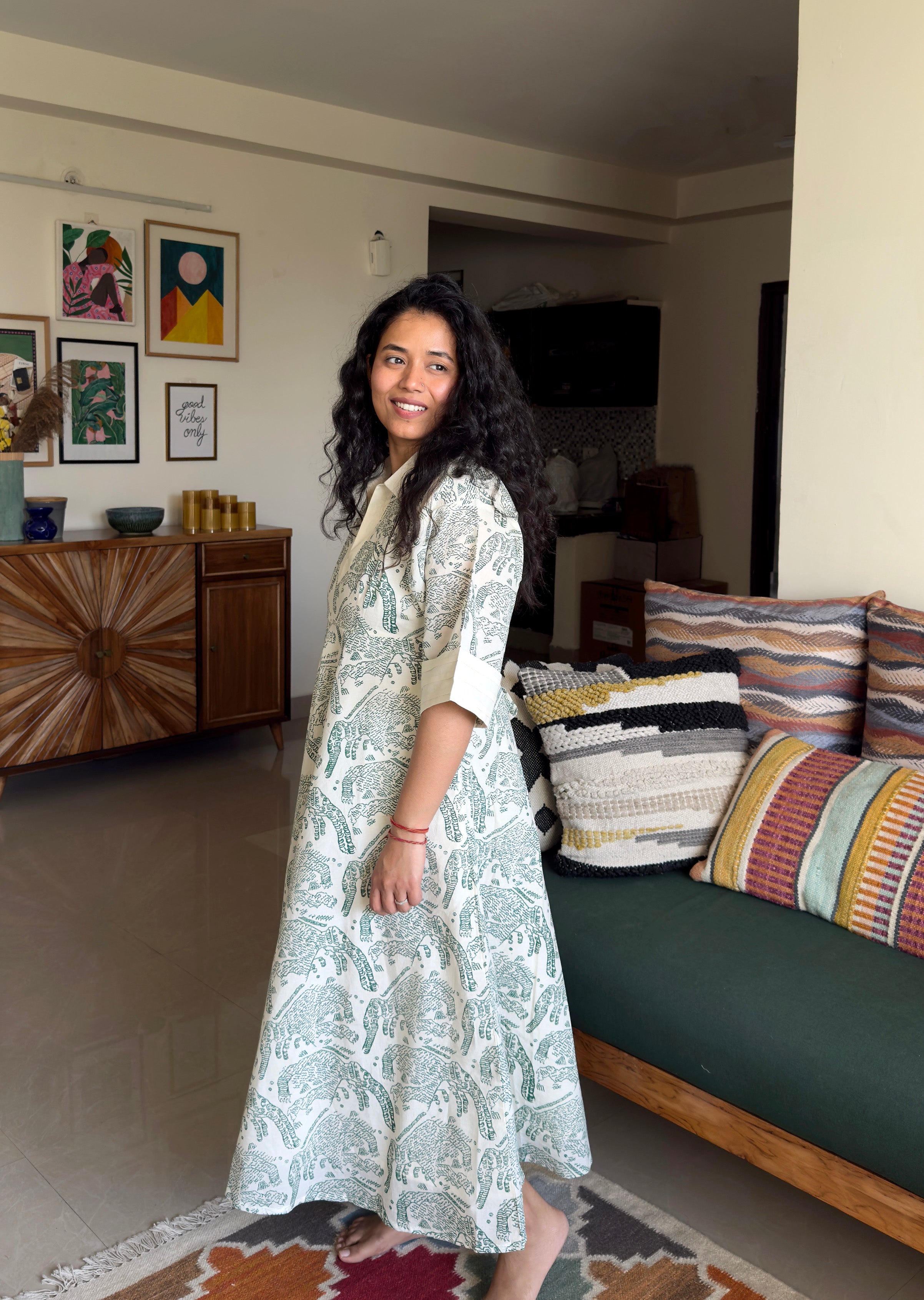 Dhaulidar Pahadi Print Dress