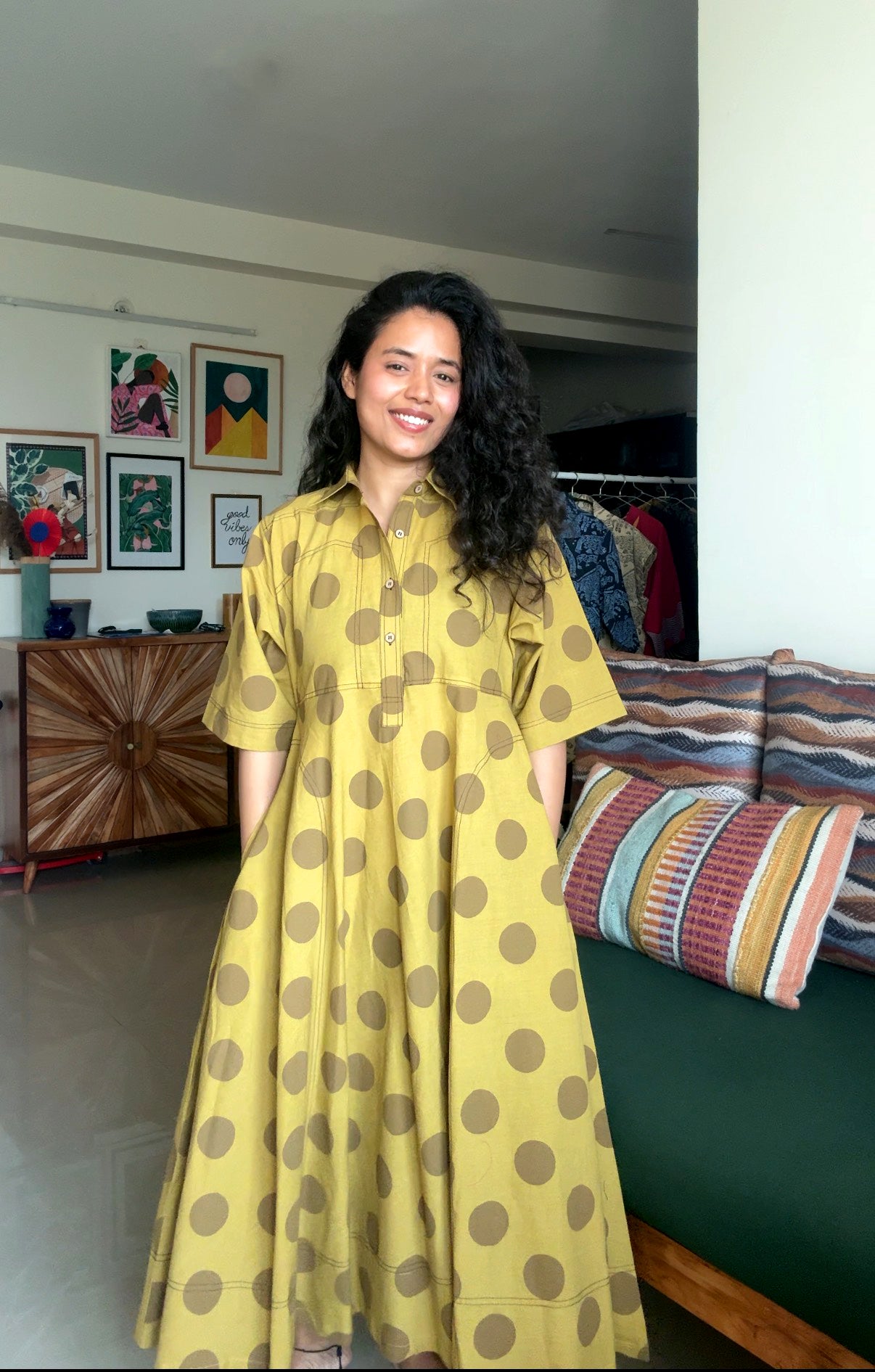 Boho Olive Holiday Dress