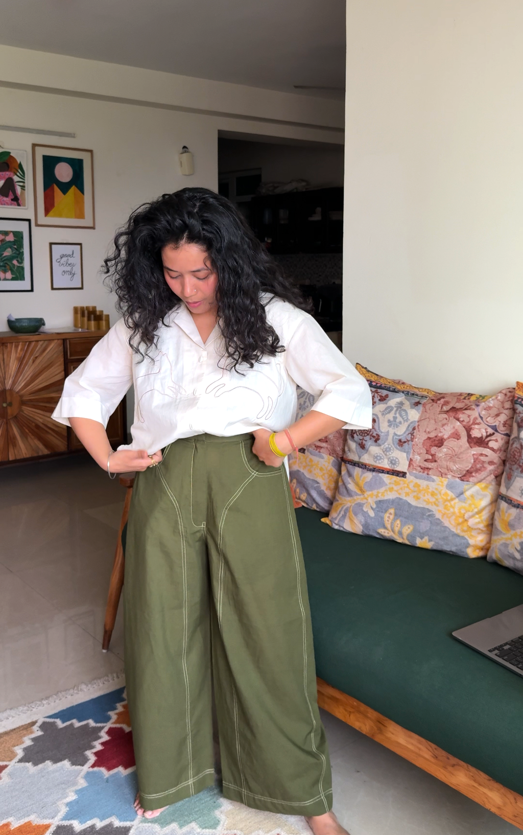 Nomad Sage Stitch Pants