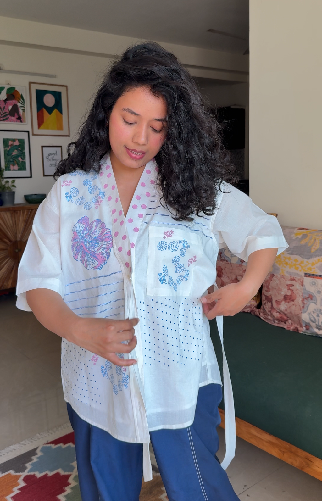 Phool Patti Wrap Shirt