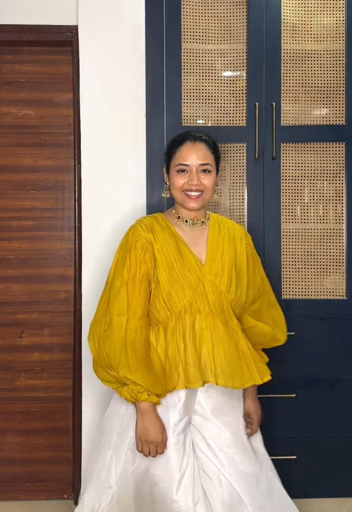 Haldi Hue Chanderi Top