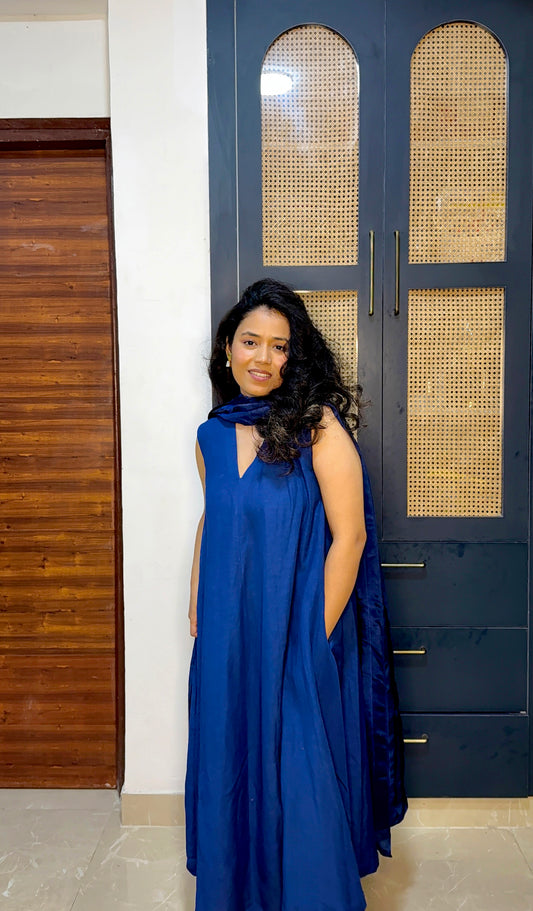 French Blue Dress