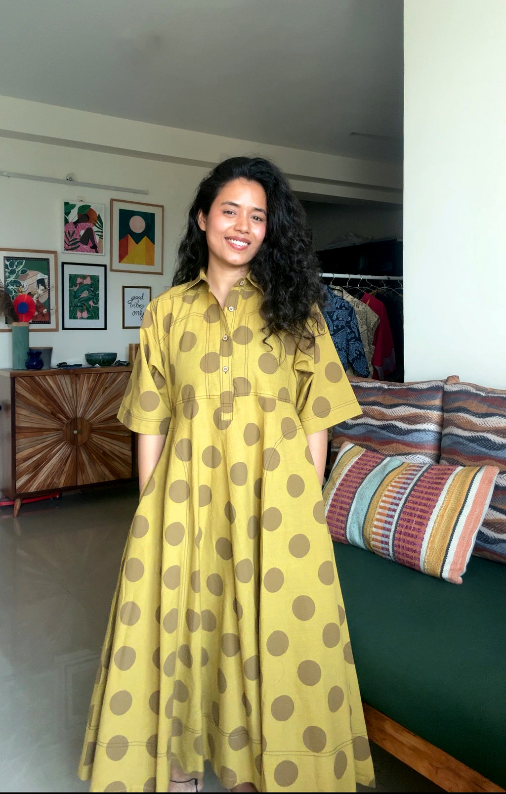 Boho Olive Holiday Dress