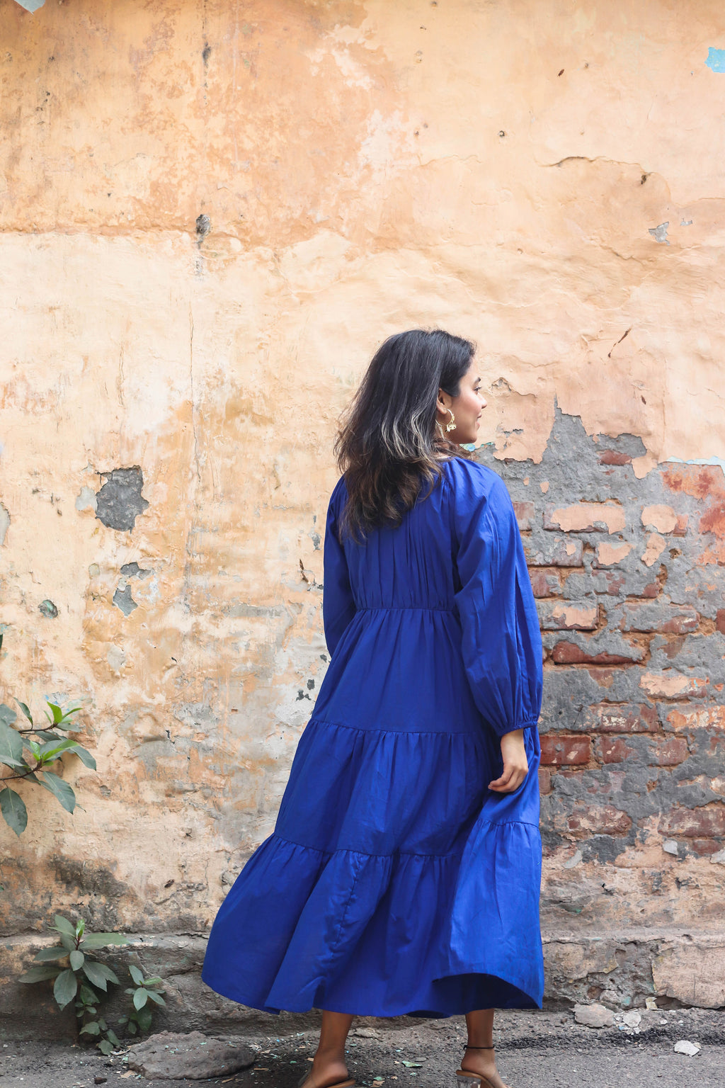 Blue Hawaiian Detailed Dress