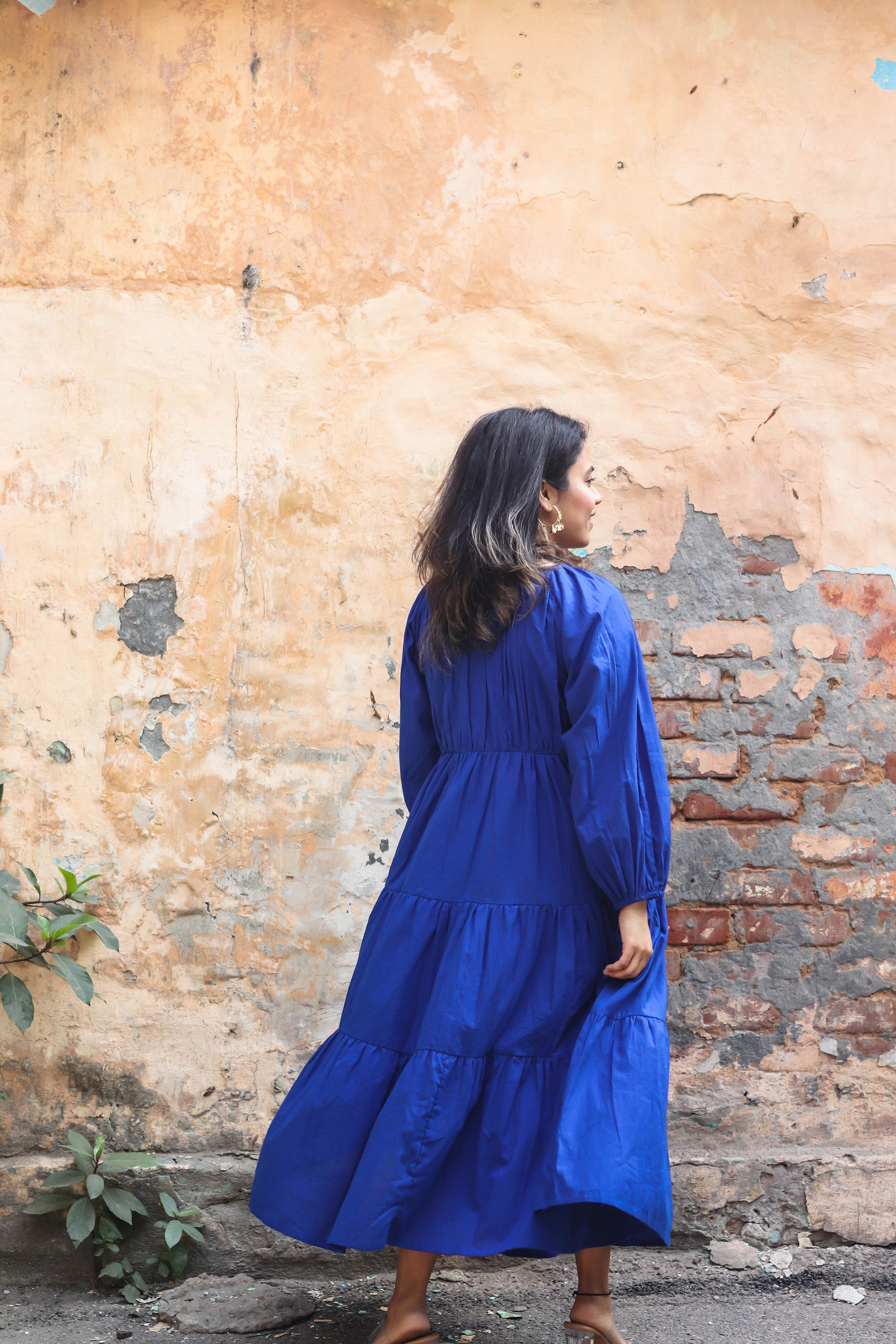 Blue Hawaiian Detailed Dress