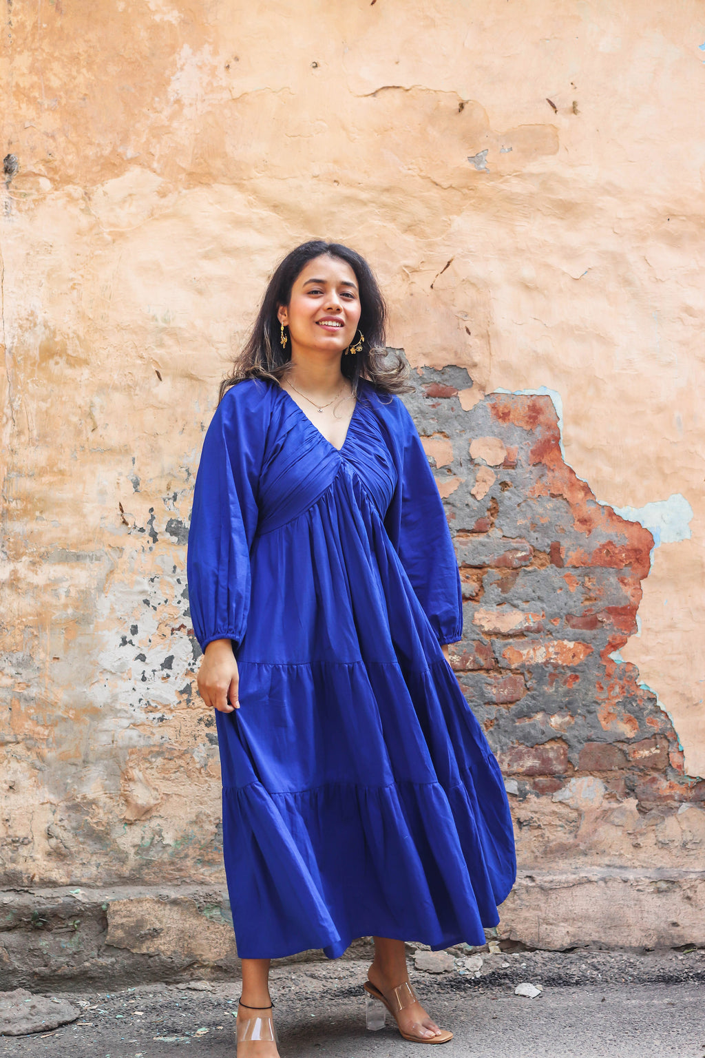 Blue Hawaiian Detailed Dress