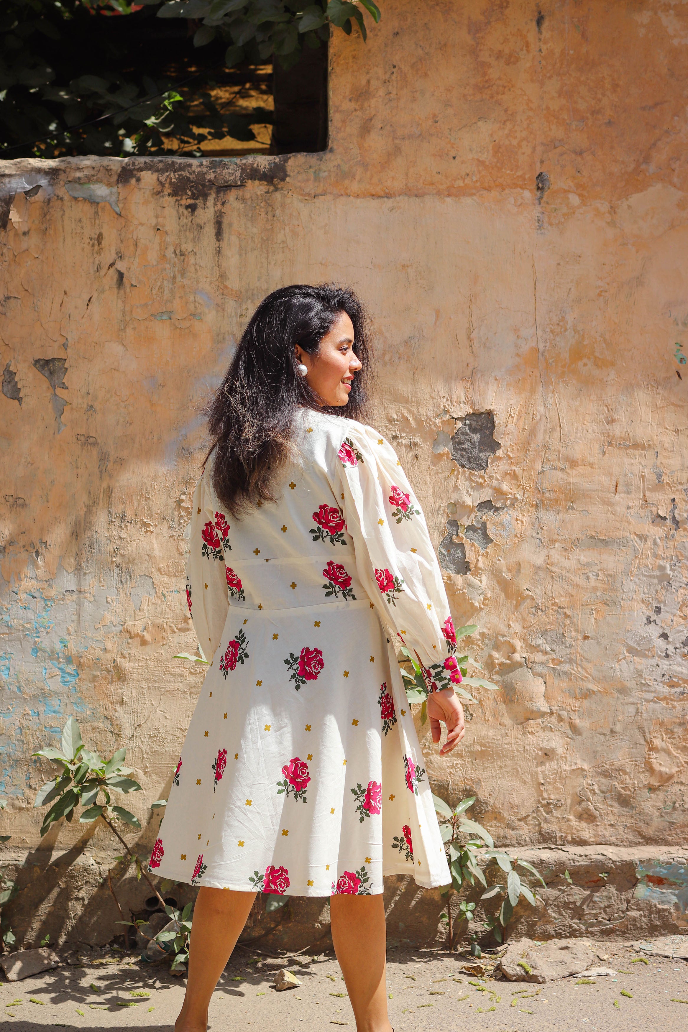 Teaberry Pixel Holiday Dress