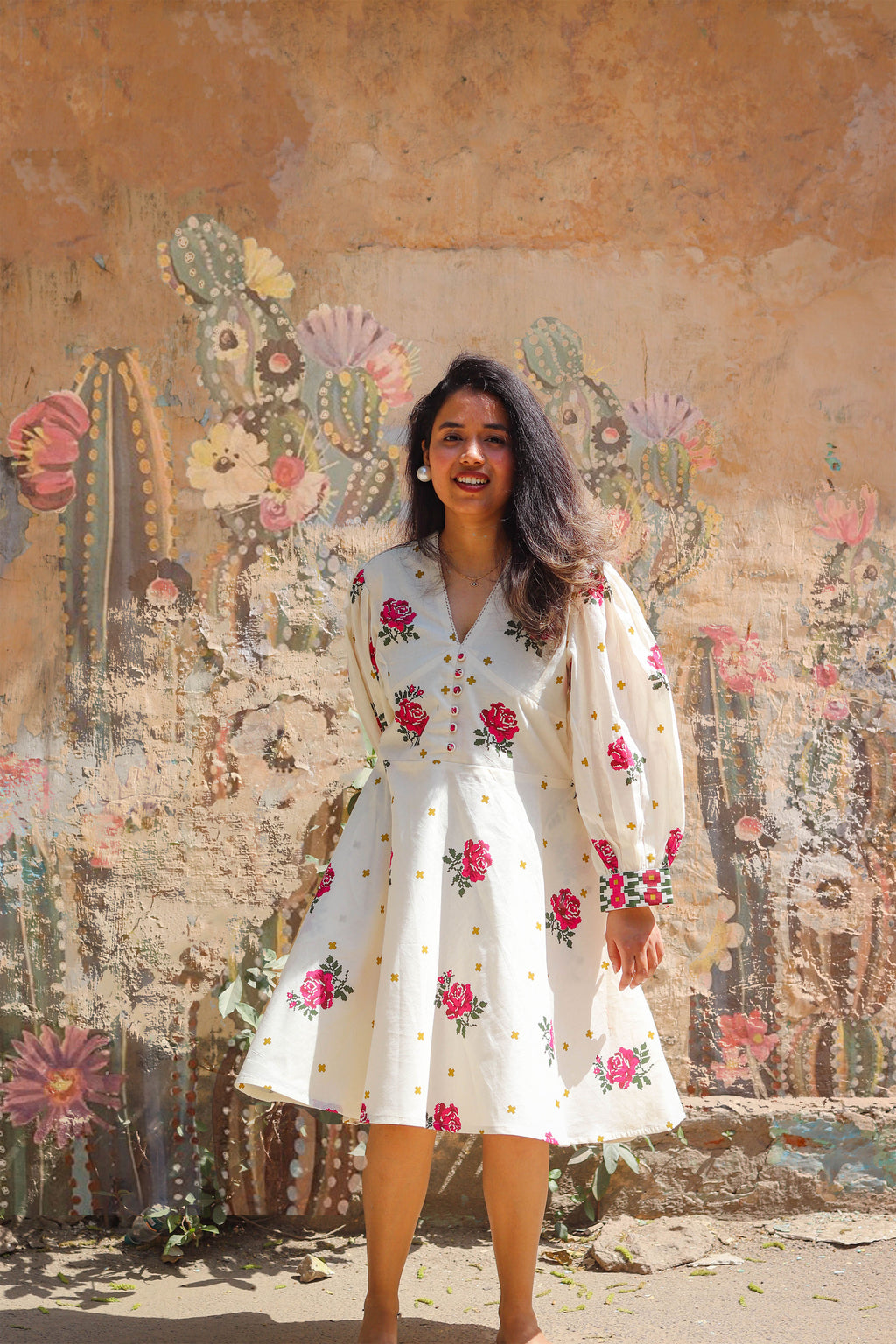 Teaberry Pixel Holiday Dress