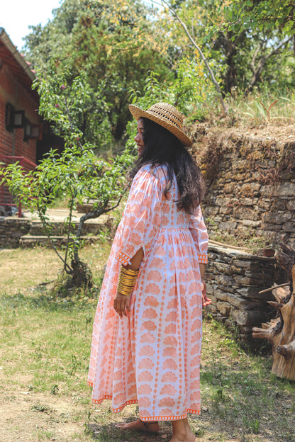 Tangerine Shell Boho Dress