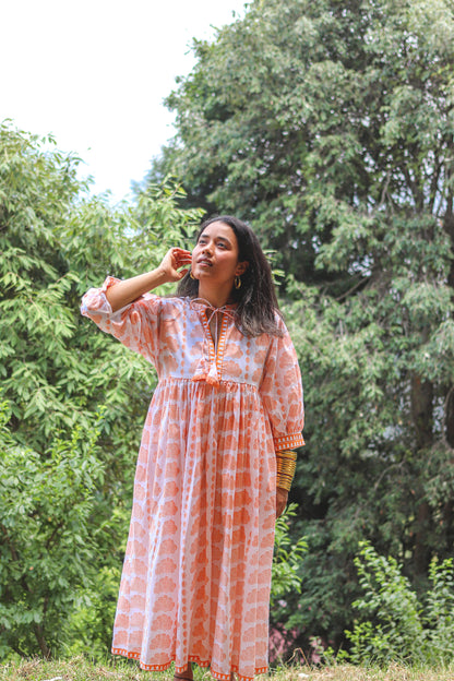 Tangerine Shell Boho Dress